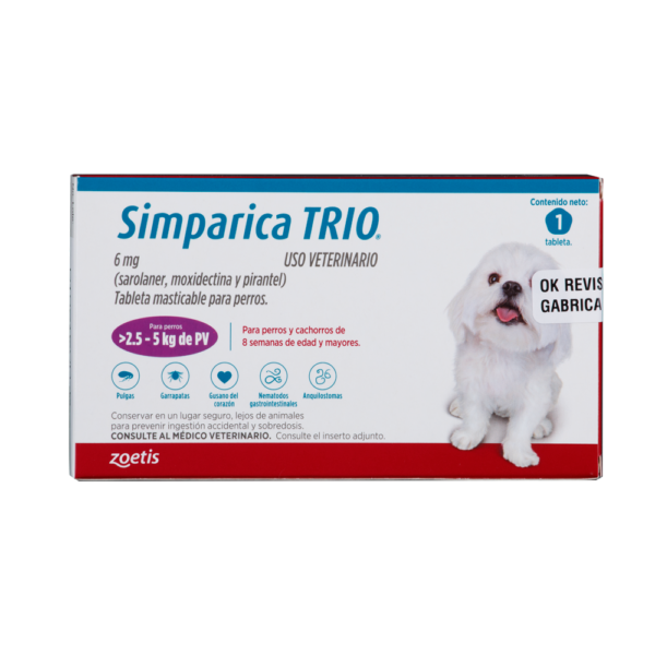 AntiparasitarioInternoYExternoParaPerroSimparicaTrio6Mg 1