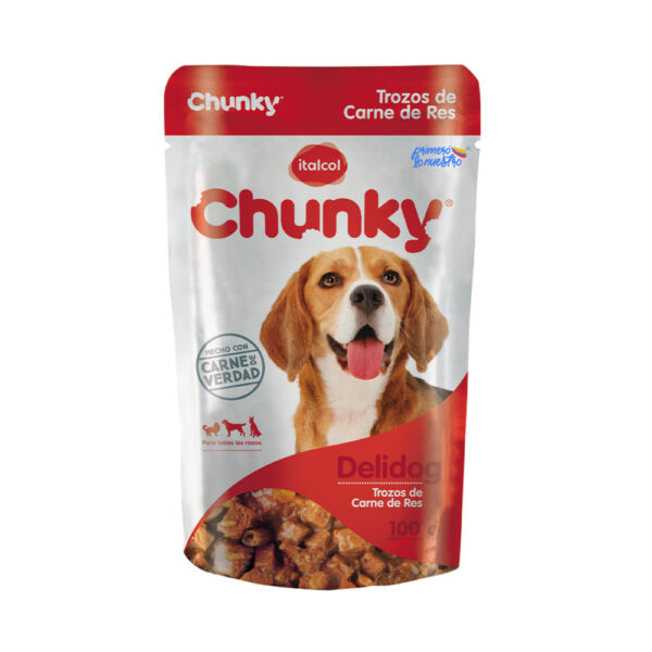 CHUNKY Delidog trozos de carde de res pouch