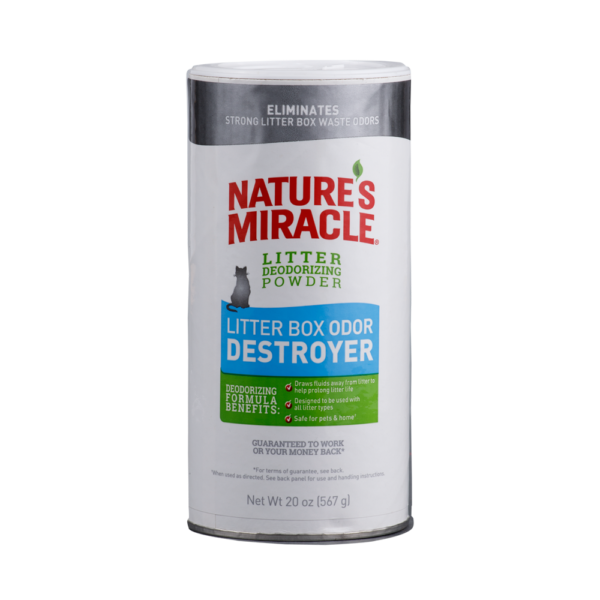 NATURE MIRACLE GATO POLVO DESTRUCTOR DE OLORES CAJA ARENA 20 OZ