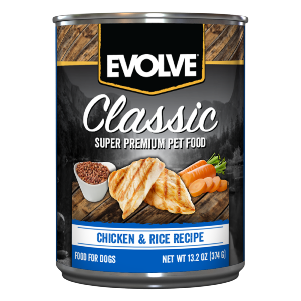 Evolve Lata Perro Pollo nuevo