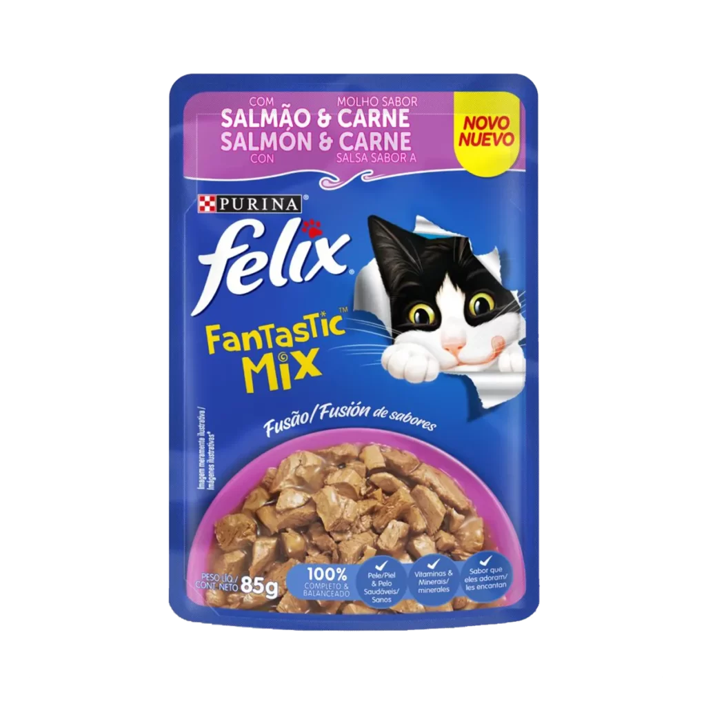 FELIX POUCH FANTASTIC MIX SALMÓN CARNE 85GR