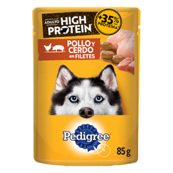PEDIGREE POUCH PERRO POLLO Y CERDO 85G