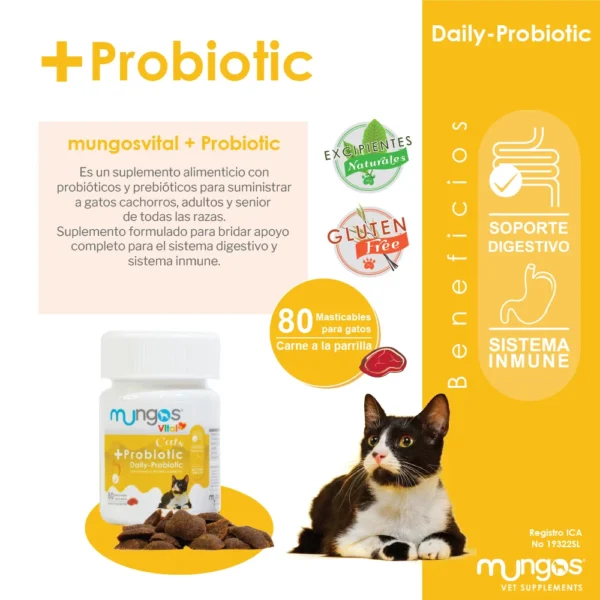 MUNGOS VITAL CATS + PREBIOTIC FRASCO