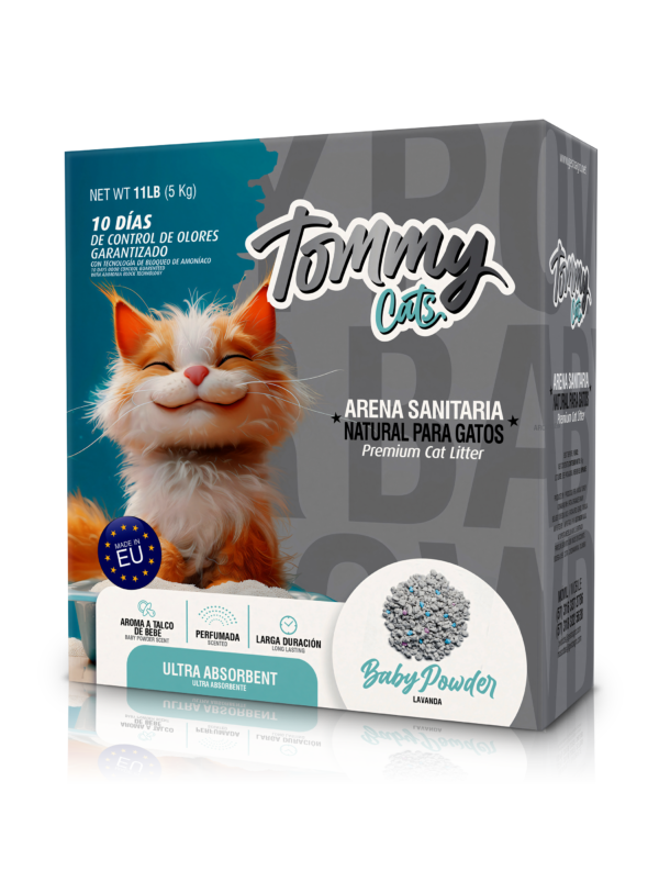 arena sanitaria tommy cats baby powder PET GOLD