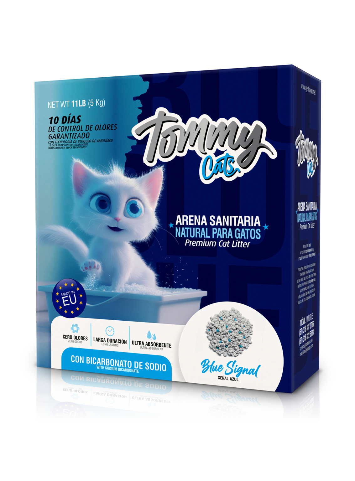 CAJA DE ARENA TOMMY CATS BLUE SIGNAL