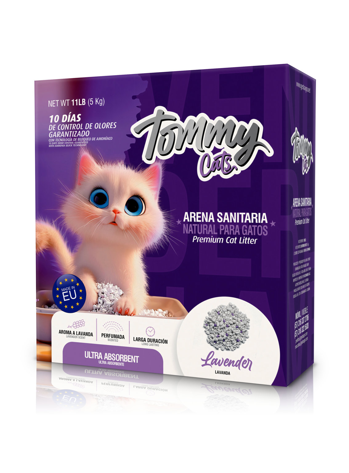 CAJA DE ARENA TOMMY CATS LAVANDA