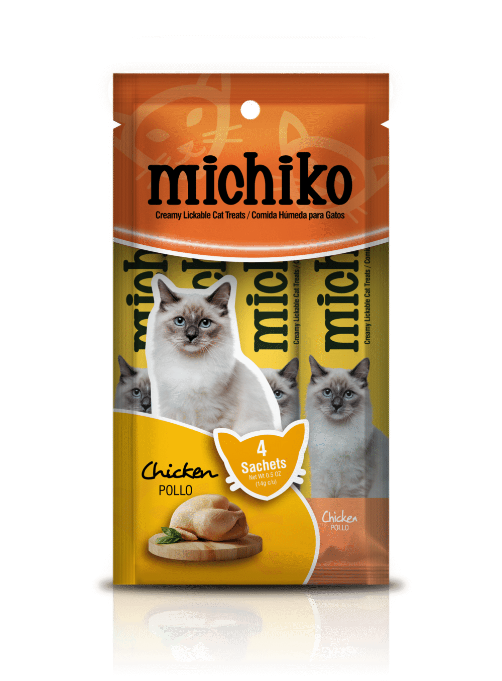 MICHIKO SNACK CREMOSO POR 4 UNIDADES POLLO 14GR
