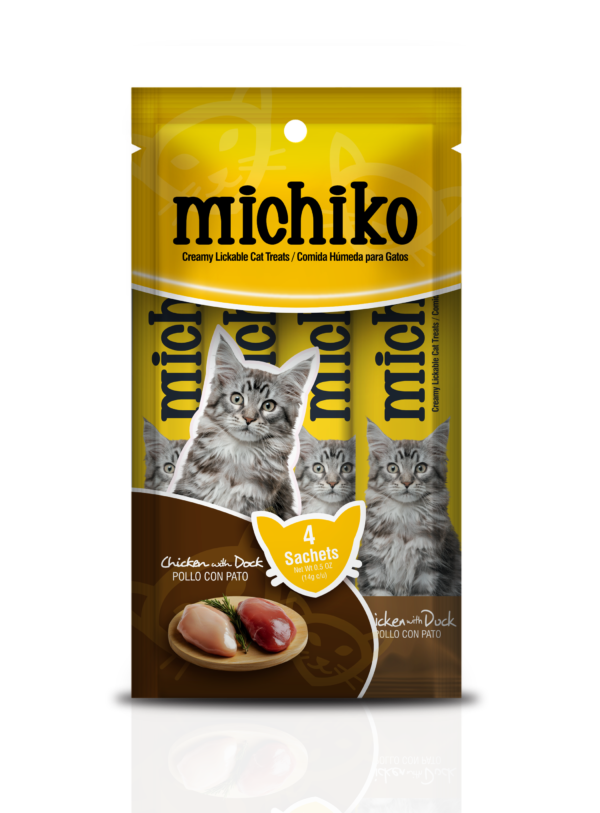 MICHIKO SNACK CREMOSO POR 4 UNIDADES POLLO Y PATO 14GR