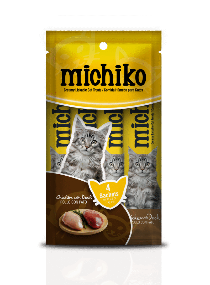 MICHIKO SNACK CREMOSO POR 4 UNIDADES POLLO Y PATO 14GR