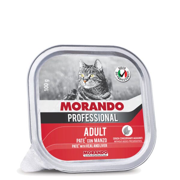 Lata de alimento húmedo Morando Paté de Carne para gato adulto 100 g