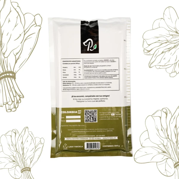 Alimento natural PetMeal, dieta cocida para perro sabor pollo,vita A 500g
