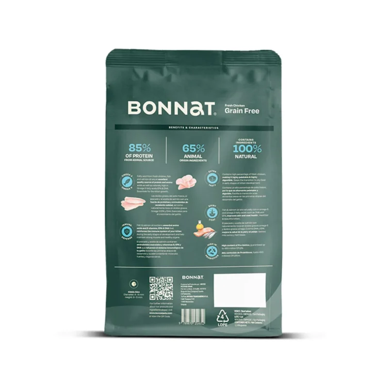 Alimento para gato cachorro, Bonnat libre de granos 1.5 Kg - Imagen 3
