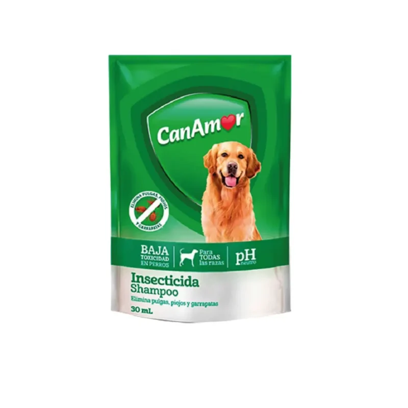shampoo antipulgas para perro Canamor sobre 30 ml