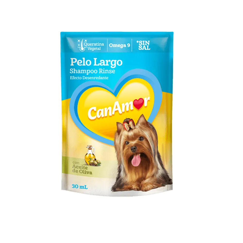 Shampoo para perro Canamor pelo largo con rinse 30ml