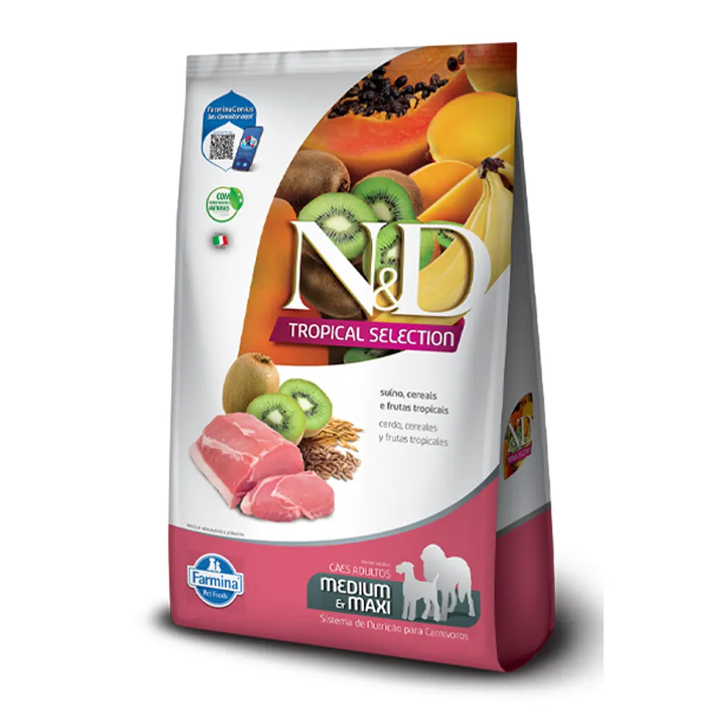 alimento natural para perro medianos y grandes cerdo NyD Tropical