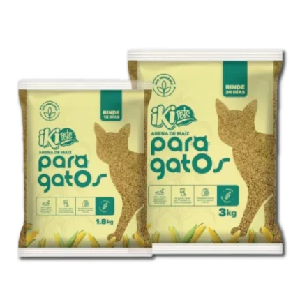 Arena ecológica de maíz para gato Iki