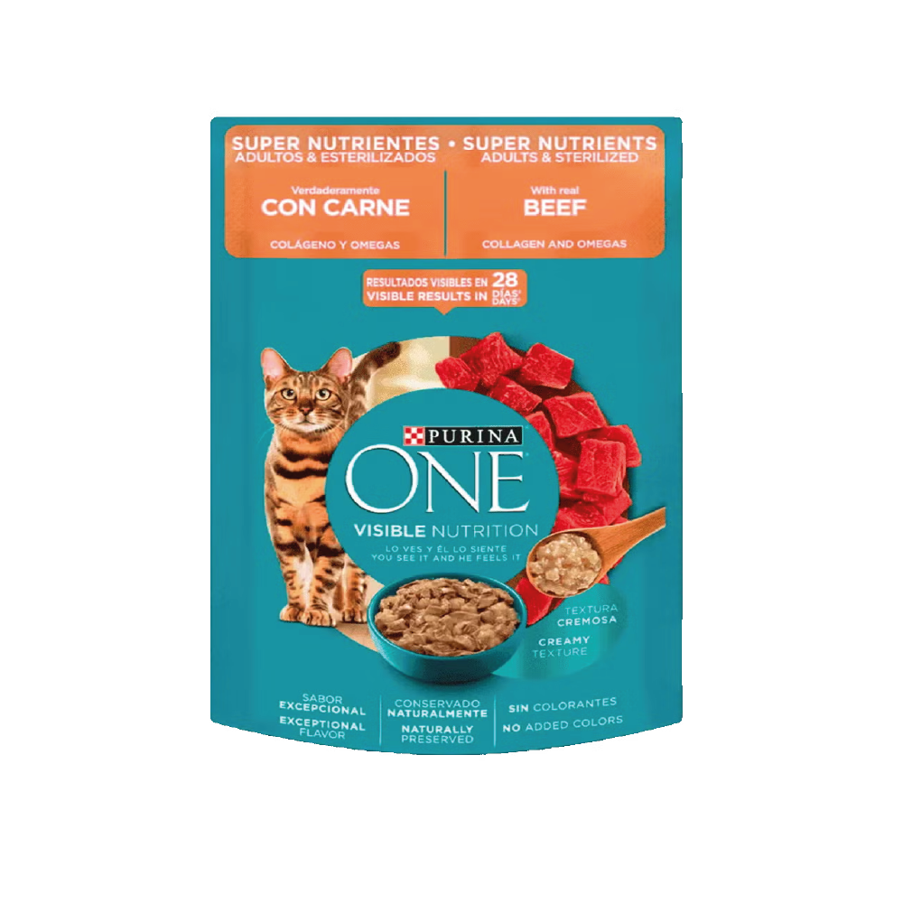 656565-01 Alimento húmedo para gato One adultos y esterilizados con carne