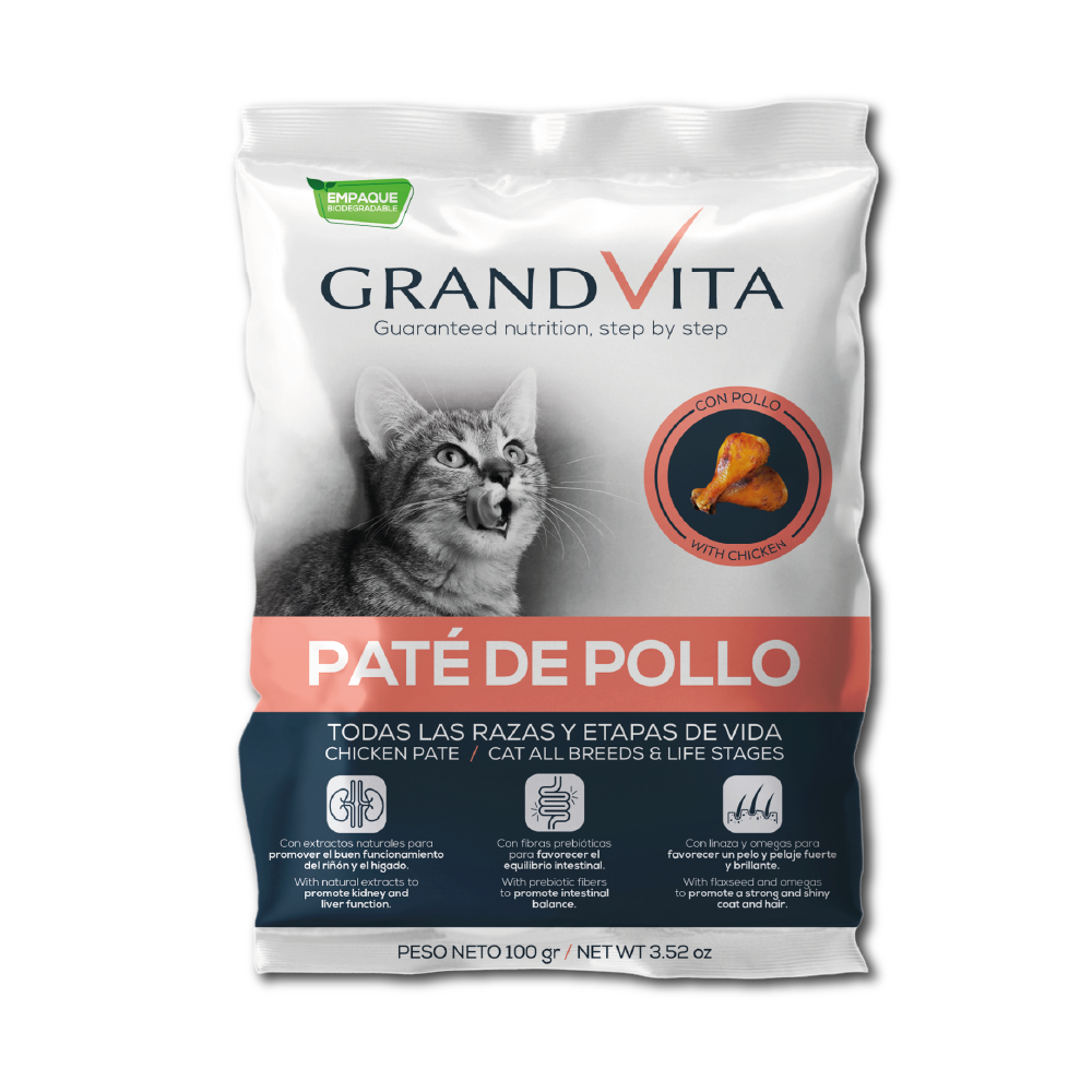 Grand-vita-gato-pollo Alimento humedo para gato Grand vita pate