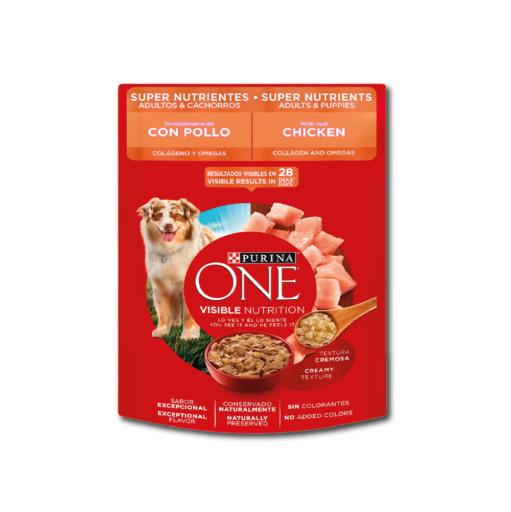 Alimento húmedo para perro One adultos y cachorros con pollo Alimento húmedo para perro One adultos y cachorros con pollo