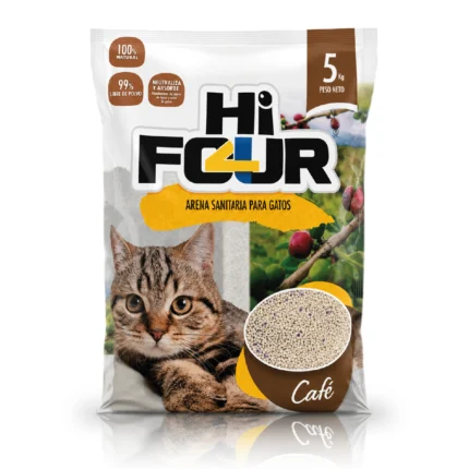 Arena para gato con esmectita Hi Four aroma café
