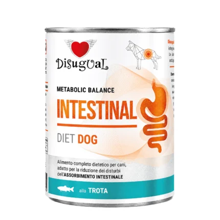 El Disugual dieta gastrointestinal trucha es un alimento húmedo dietético formulado para perros con sensibilidad digestiva o que requieren soporte nutricional gastrointestinal. Elaborado con proteína de trucha de alta calidad, ofrece una excelente digestibilidad y ayuda a favorecer la absorción de nutrientes esenciales para el bienestar de tu mascota.