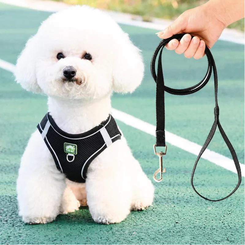 Pechera con traílla sencilla para perro Calabaza Pets color negro
