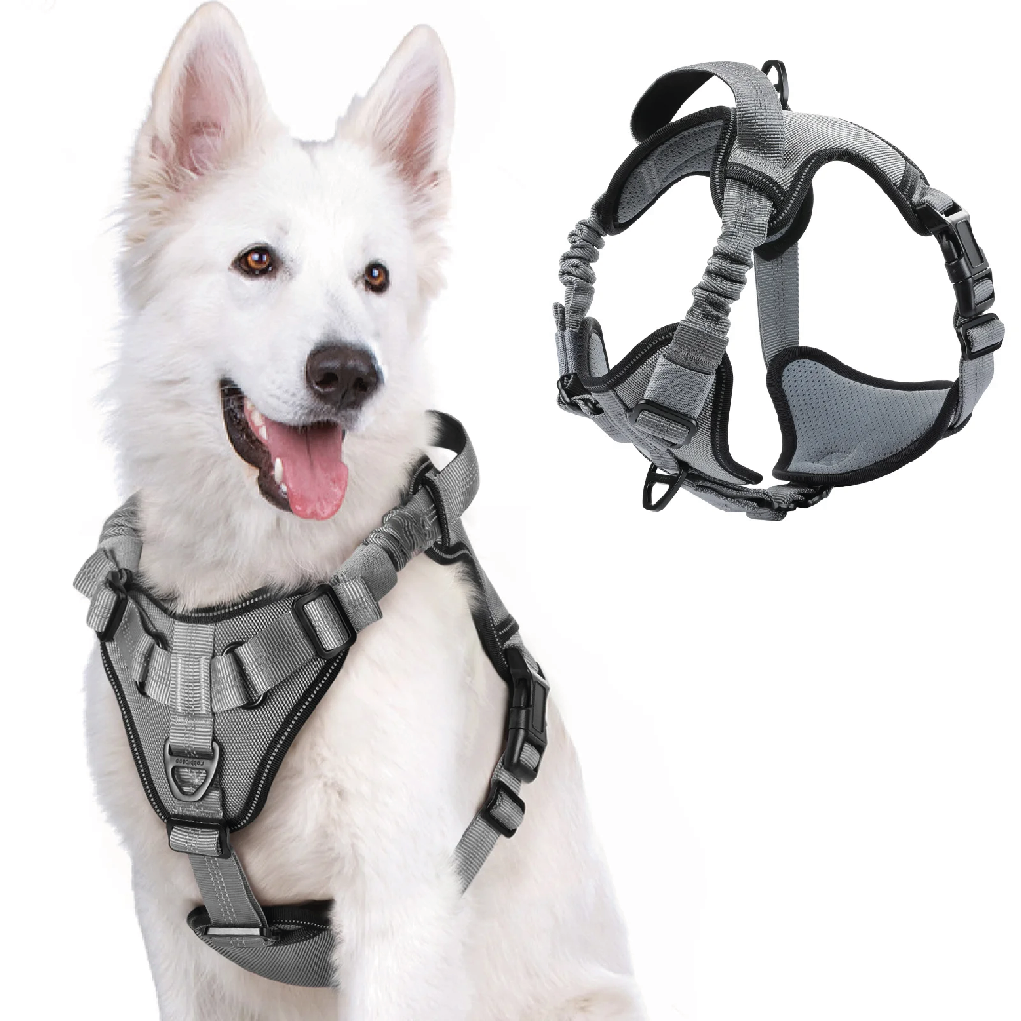Pechera de absorción de impactos para perro Calabaza Pets color gris