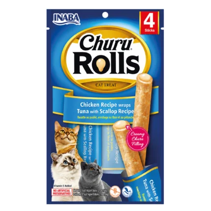 Snack cremoso para gato Churu rolls tuna y scallope