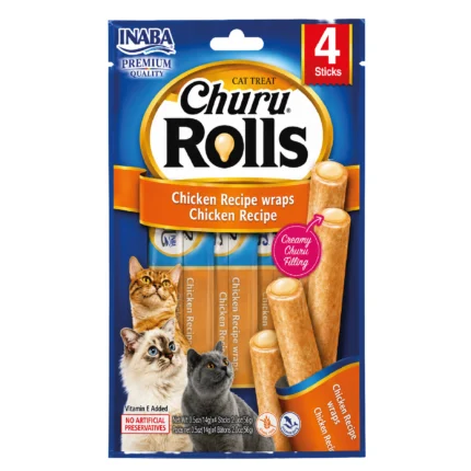 Snack cremoso para gato Churu rolls pollo bolsa