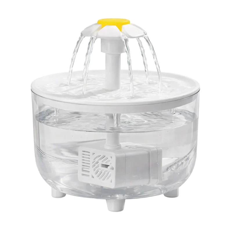 Accesorio para gato Fuente de cristal redonda forma de flor