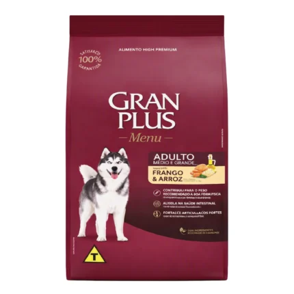 Alimento para perro grandes adultos Gran plus menú pollo y arroz