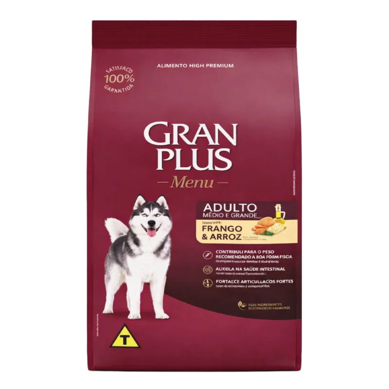 Alimento para perro grandes adultos Gran plus menú pollo y arroz