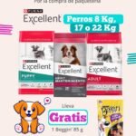 Combo para perro excellent raza skin and coat 8 Kg + 1 beggin 85 gr